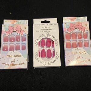 Pink Press-On Nails - 3-Pack Assortment